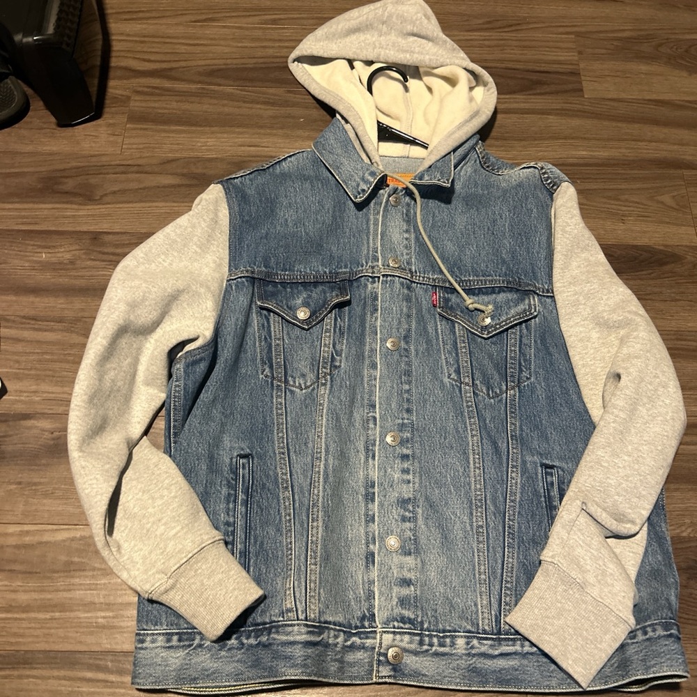 Vintage Levi’s Denim and Gray Hooded Jacket